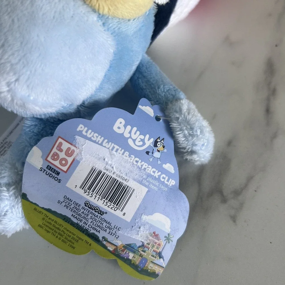 Bluey BLUEY Dog Puppy Christmas Plush w/ Backpack Clip New Dan Dee Santa Hat BxT